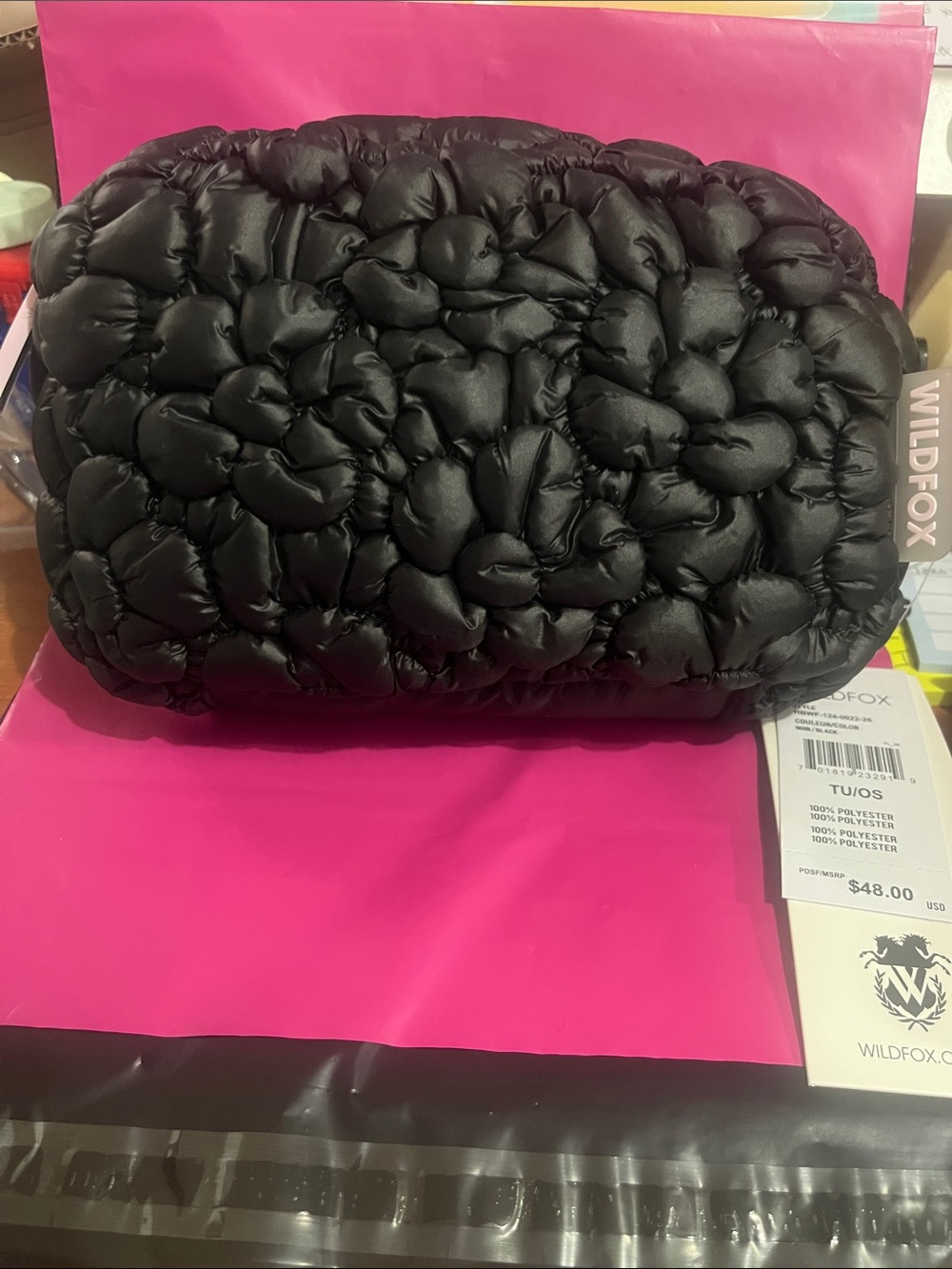 Wildfox Black Quilted Puff Belt Bag